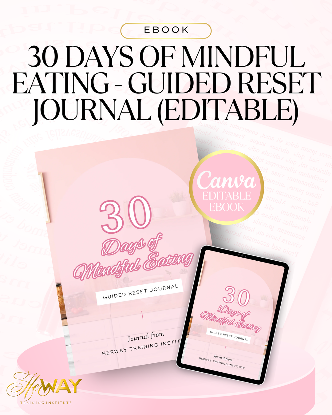 30 Days of Mindful Eating - Guided Reset Journal EDITABLE