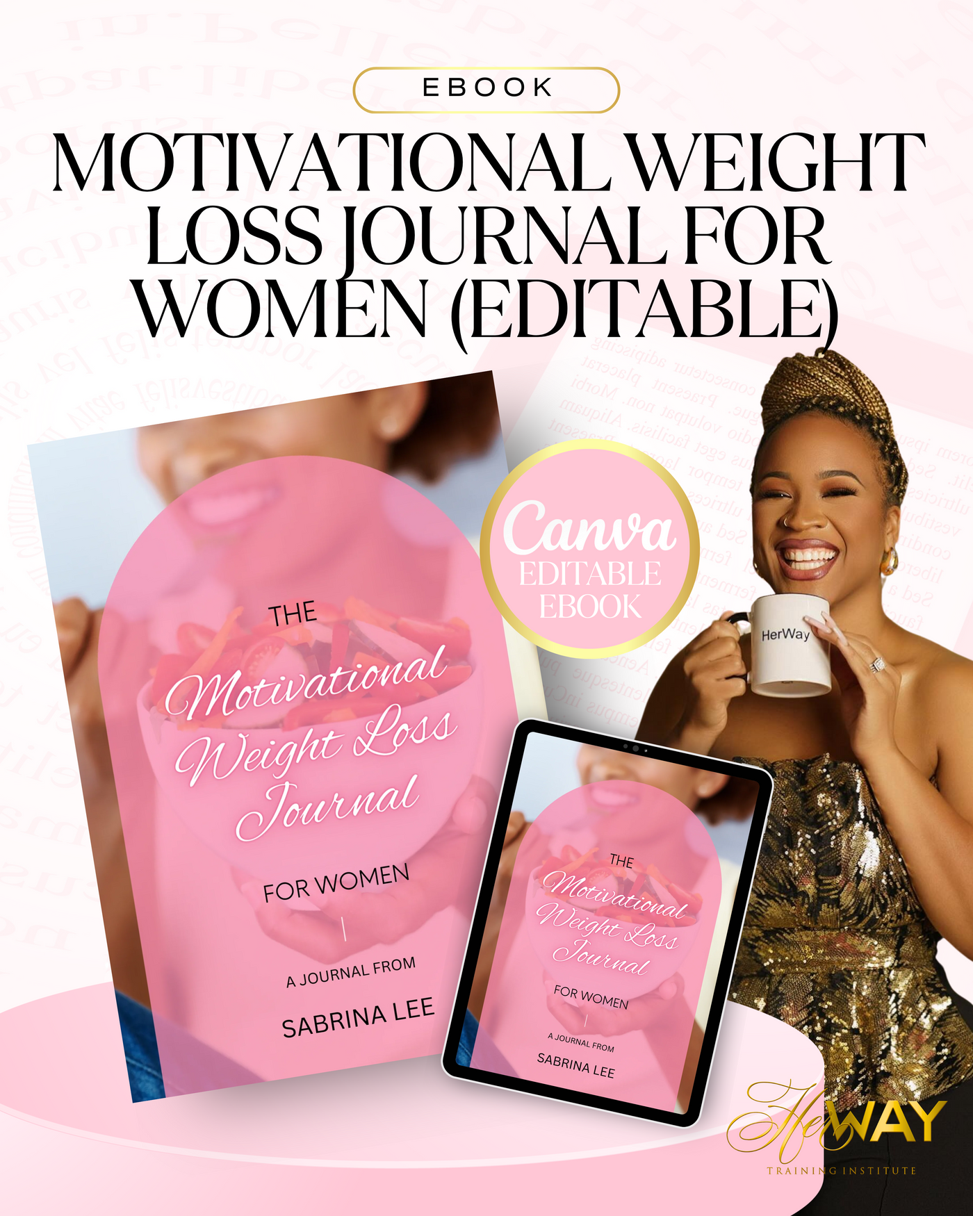 Motivational Weight Loss Journal for Women - Editable