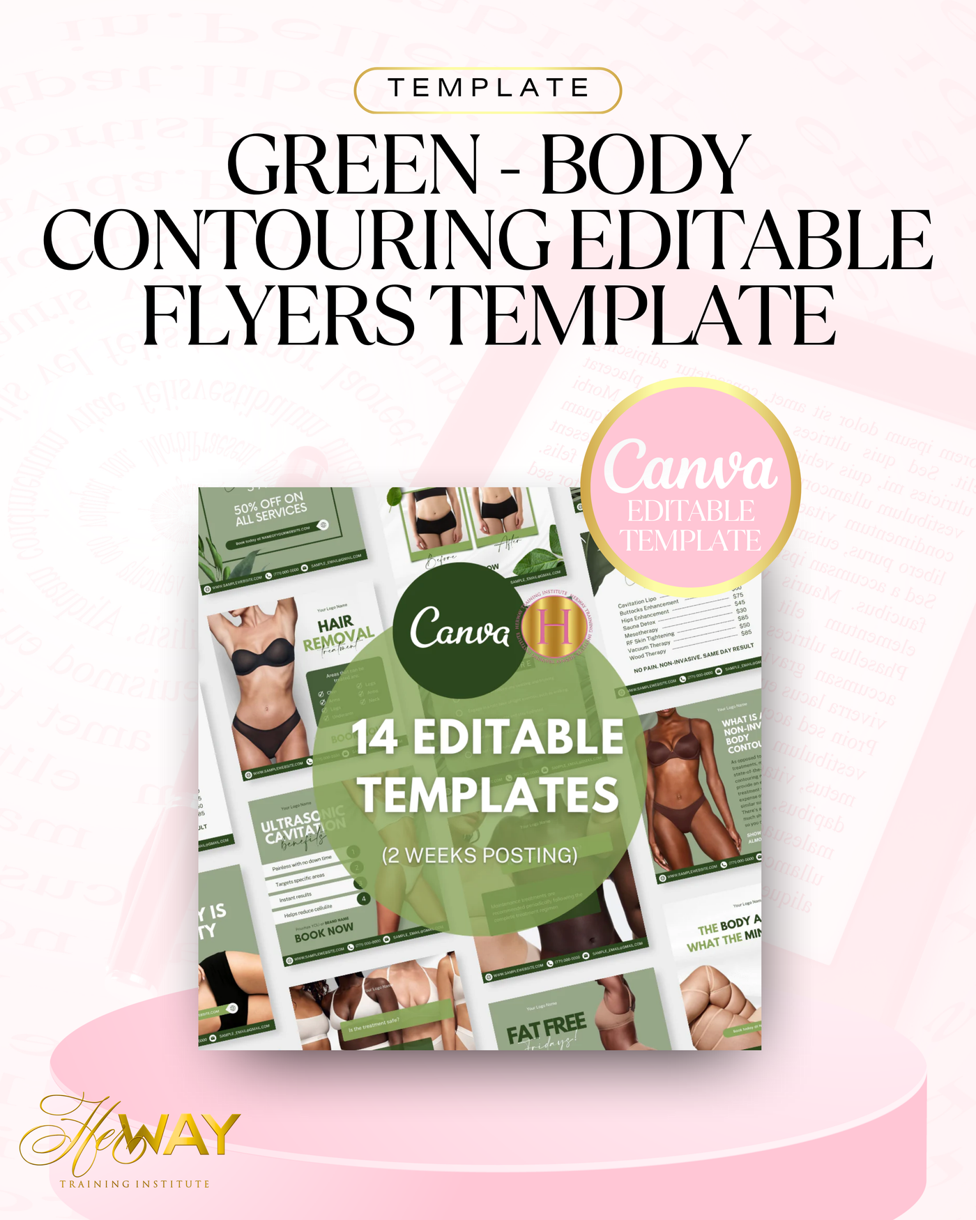 Green - Body Contouring Editable Flyers Template