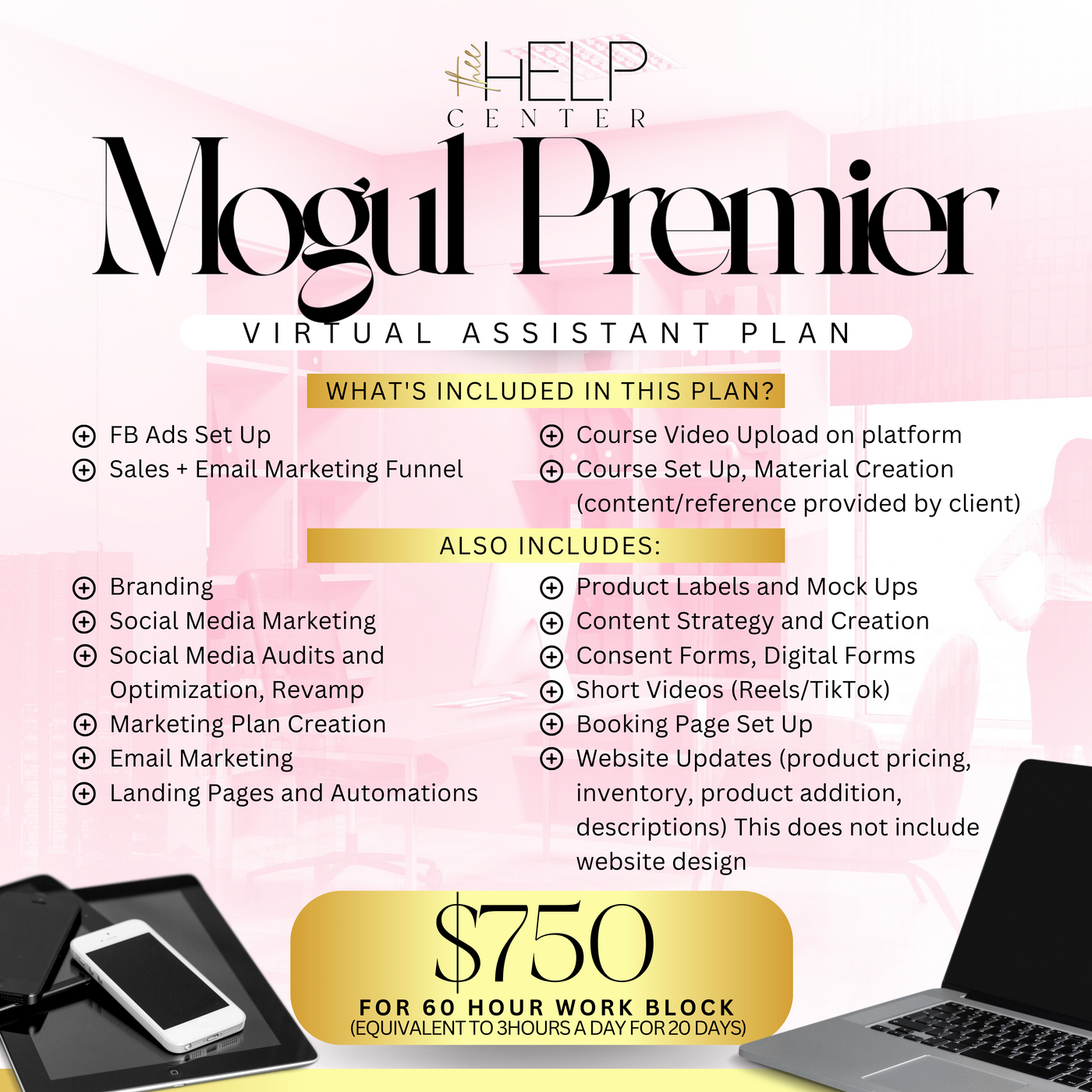 Mogul Premier (Virtual Assistant Plan) 60hr Work Block