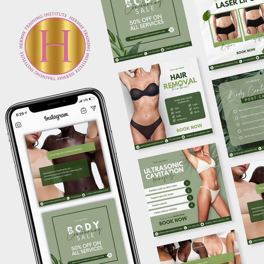 Green - Body Contouring Editable Flyers Template